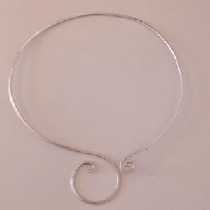 925 Sterling silver loop vintage collar necklace